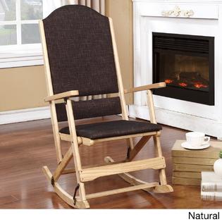 Arcadia Home Furnishings Aspen Natural Brown Wood Folding Rocking Chair