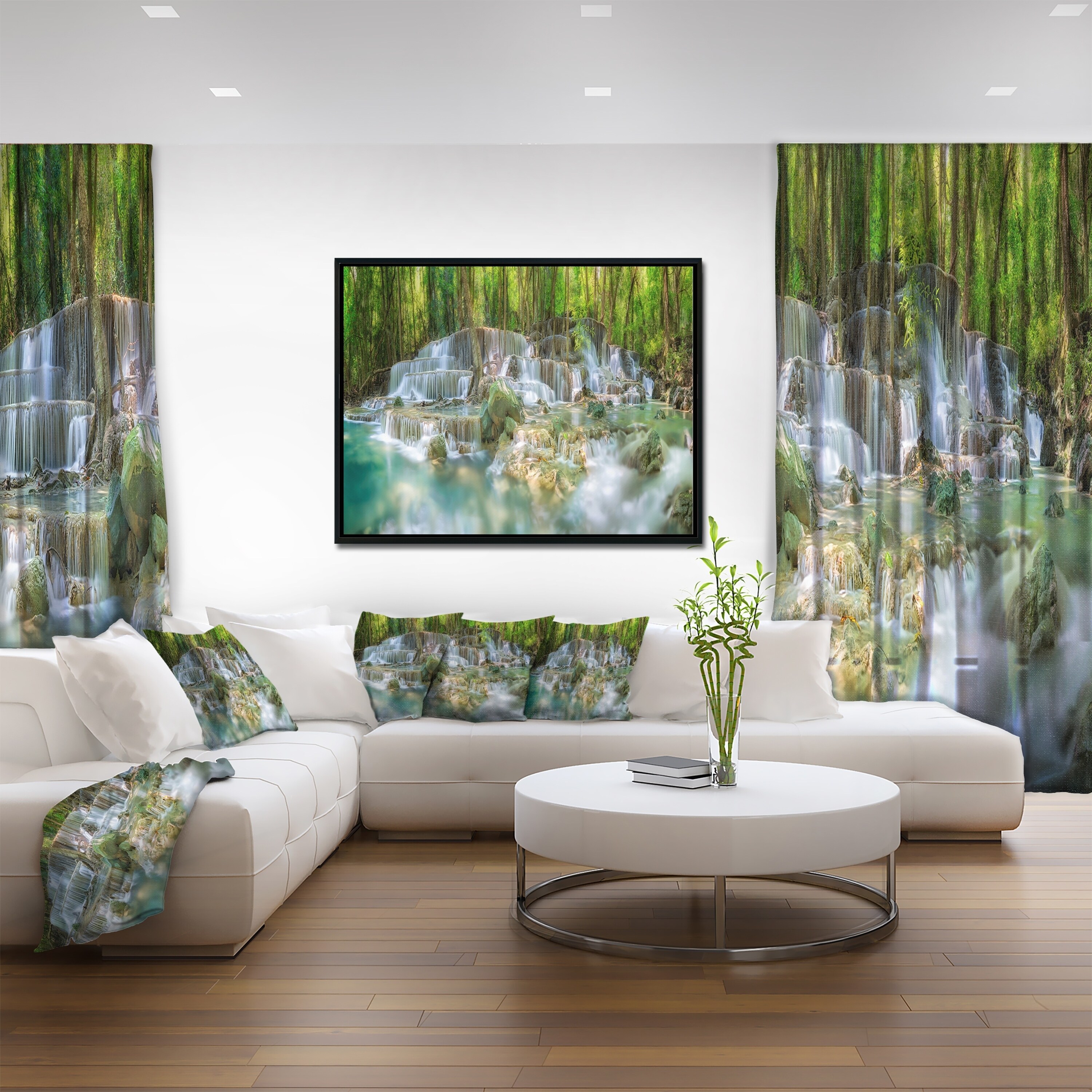 Design Art Designart Level 6 Of Huaimaekamin Waterfall Landscape Art Print Framed Canvas