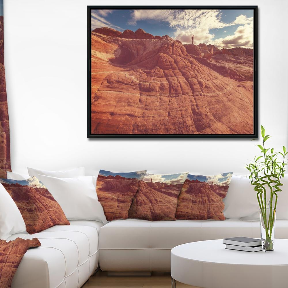 DESIGN ART Designart 'Vermilion Cliffs At Sunrise' Oversized Landscape Framed Canvas Art