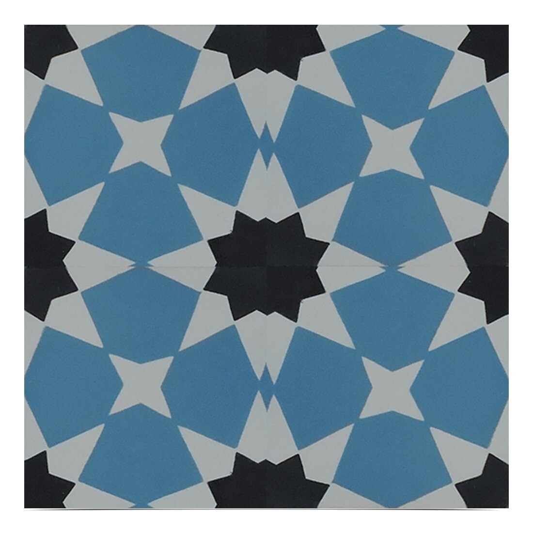 Moroccan Mosaic Tile House Wazane 8 X Inch Handmade Cement Moroccan Mosaic Tile House Wazane 8 X Inch Handmade Cement In Blue And Black Pack Of 12