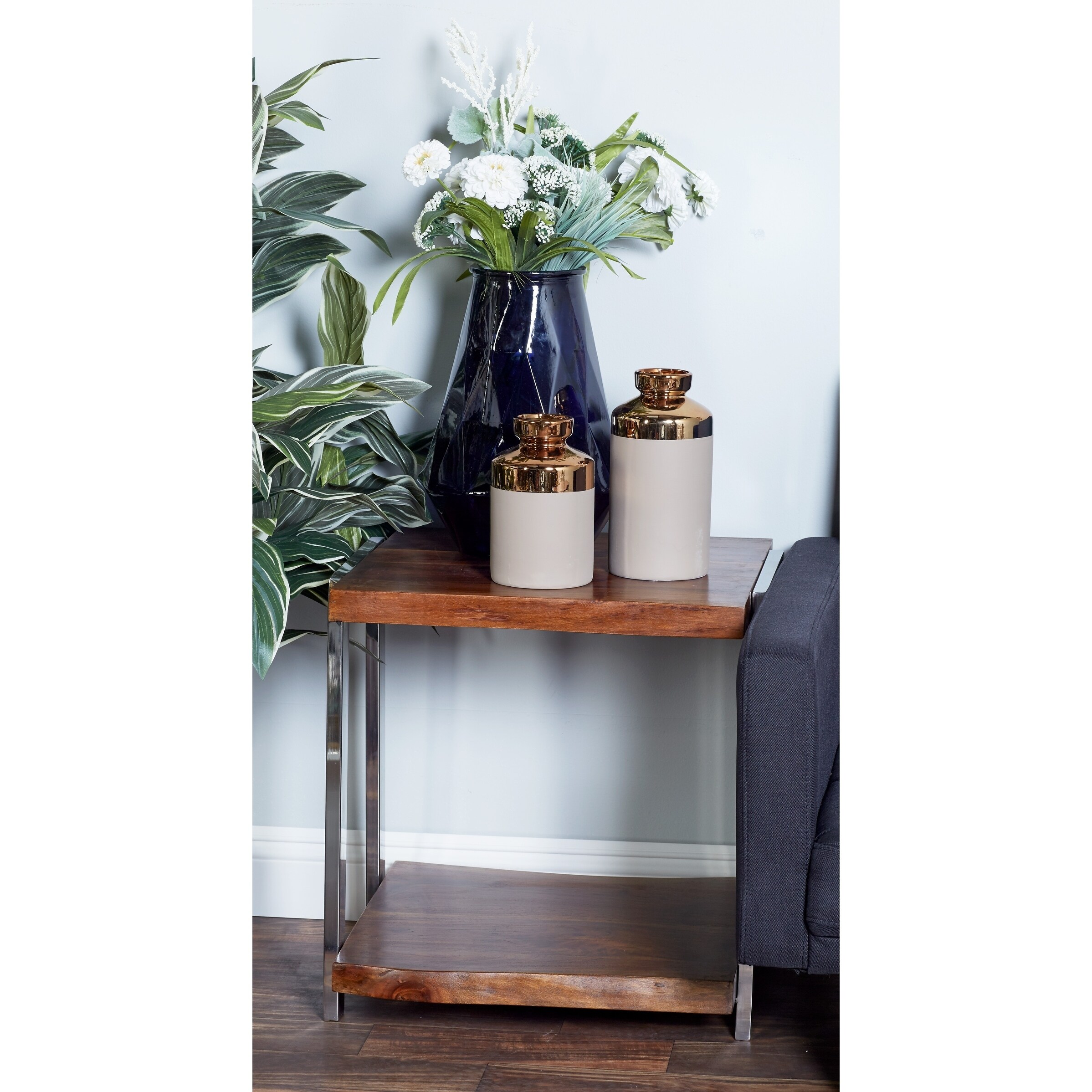 Studio 350 Accent Tables On Kmart Studio 350 Natural Wood And Stainless Steel Side Table
