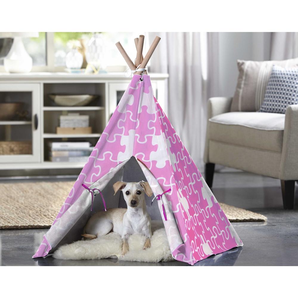 Merry Products  Pink Puzzle Pet Teepee