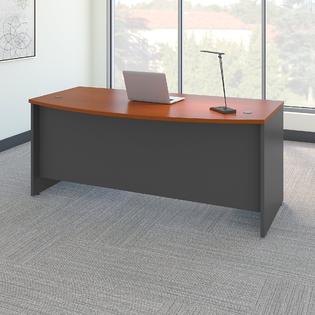 Bush Furniture Business Series C 72w X 36d Bow Front Bush Furniture Business Series C 72w X 36d Bow Front Desk With 3 4 Pedestals