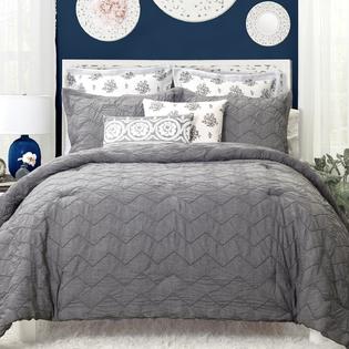 Driftaway 3 Piece Elena Pinch Pleat Designer Embellished Comforter Set