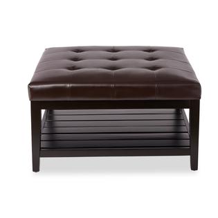 Abbyson Living Manchester Brown Bonded Leather Square Coffee Abbyson Living Manchester Brown Bonded Leather Square Coffee Table Ottoman 4