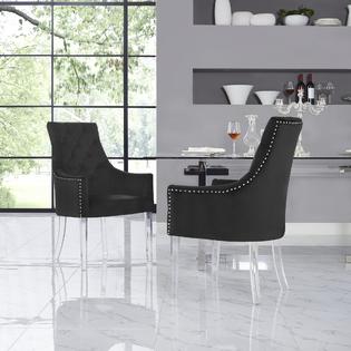 Inspired Home Judy Button Tufted Armed Dining Chair Set Of 2