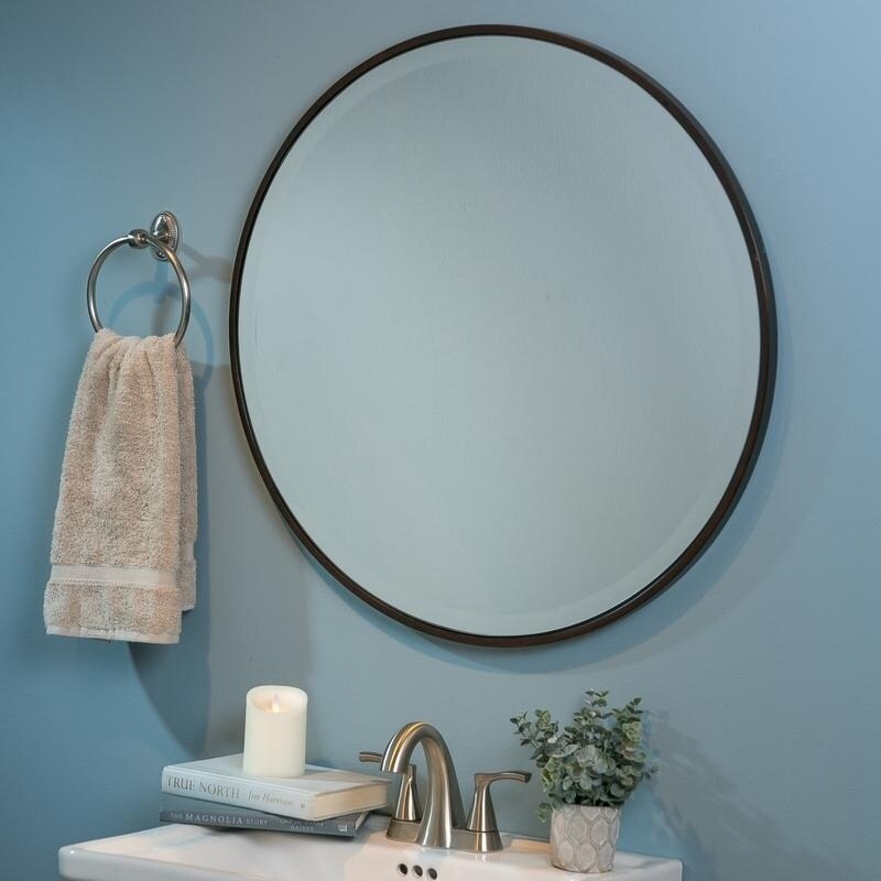 Cooper Classics Ainsley Beveled Round Wall Mirror