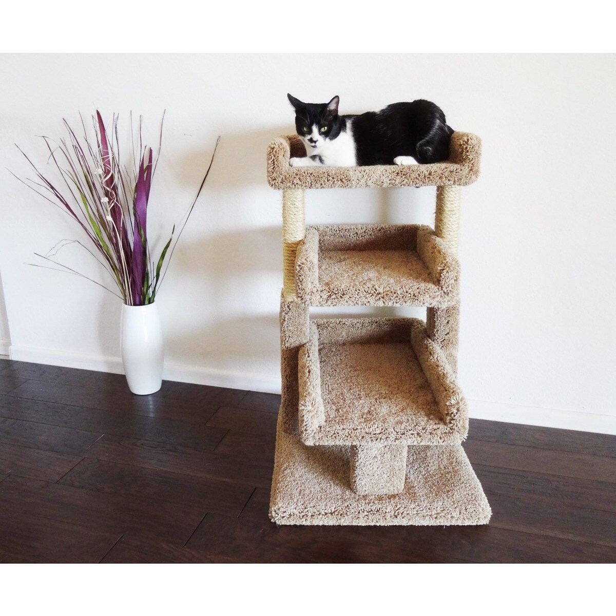 New Cat Condos Sisal Rope 33 Inch Triple Cat Perch
