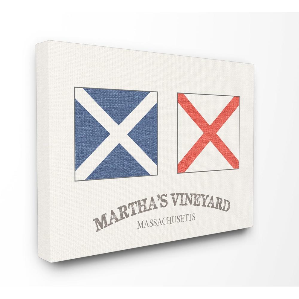 Stupell Martha's Vineyard Nautical Flags Stretched Canvas Wall Art