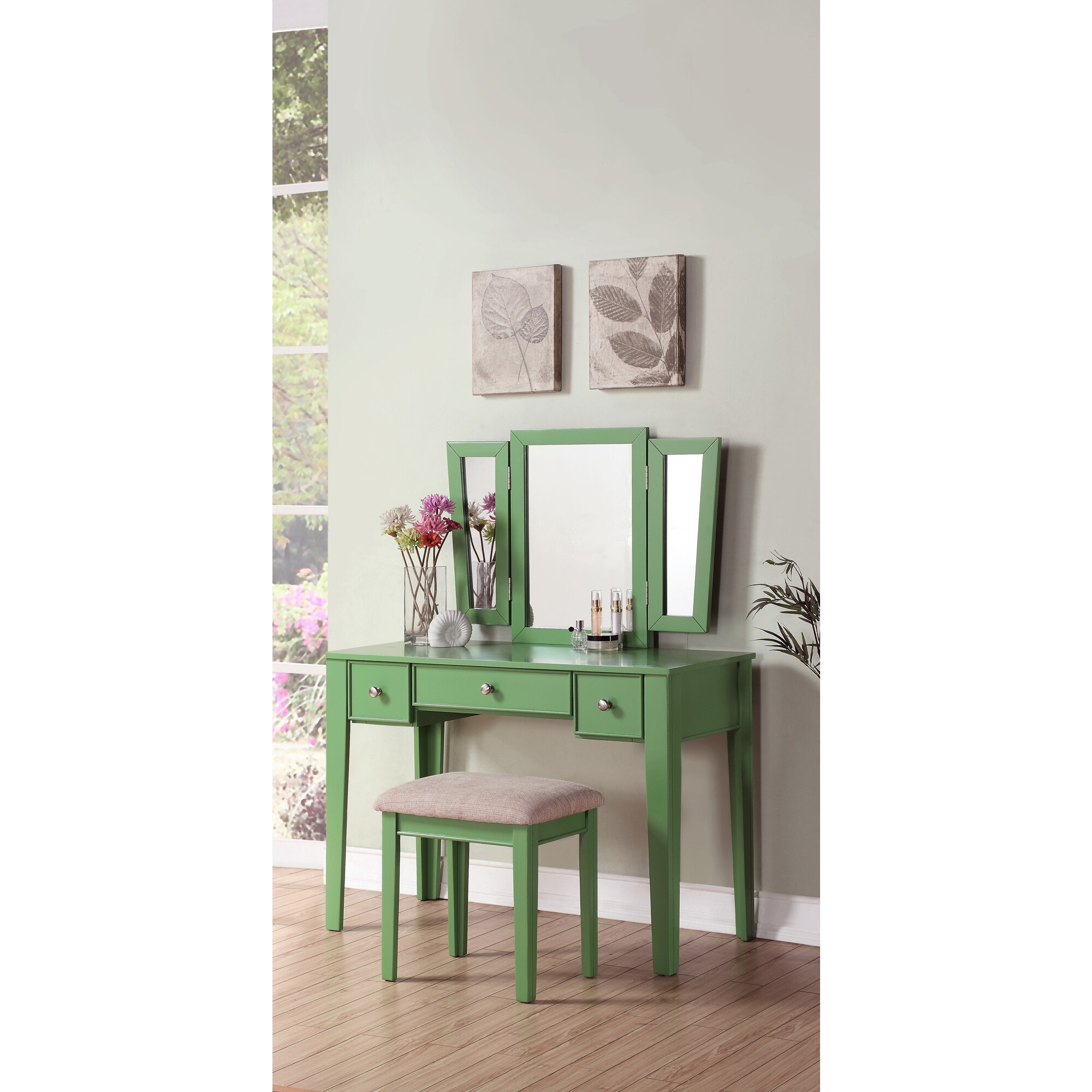 Bobkona St Croix Collection Vanity Set With Stool Poundex Bobkona Adar Vanity Set With Stool