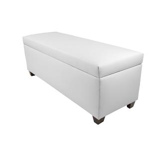 The Sole Secret Retro White Vinyl Shoe Storage Bench