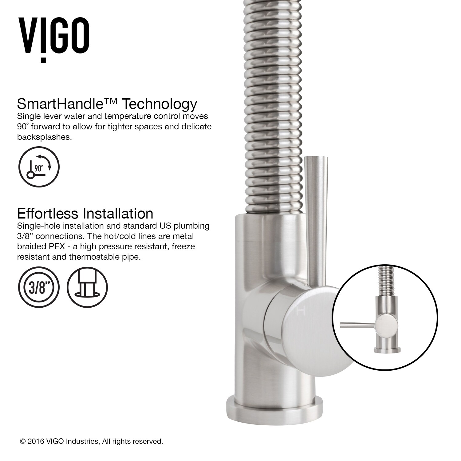 Vigo Edison Pull Down Spray Kitchen Faucet With Deck Plate In Vigo Edison Pull Down Spray Kitchen Faucet With Deck Plate In Stainless Steel Silver