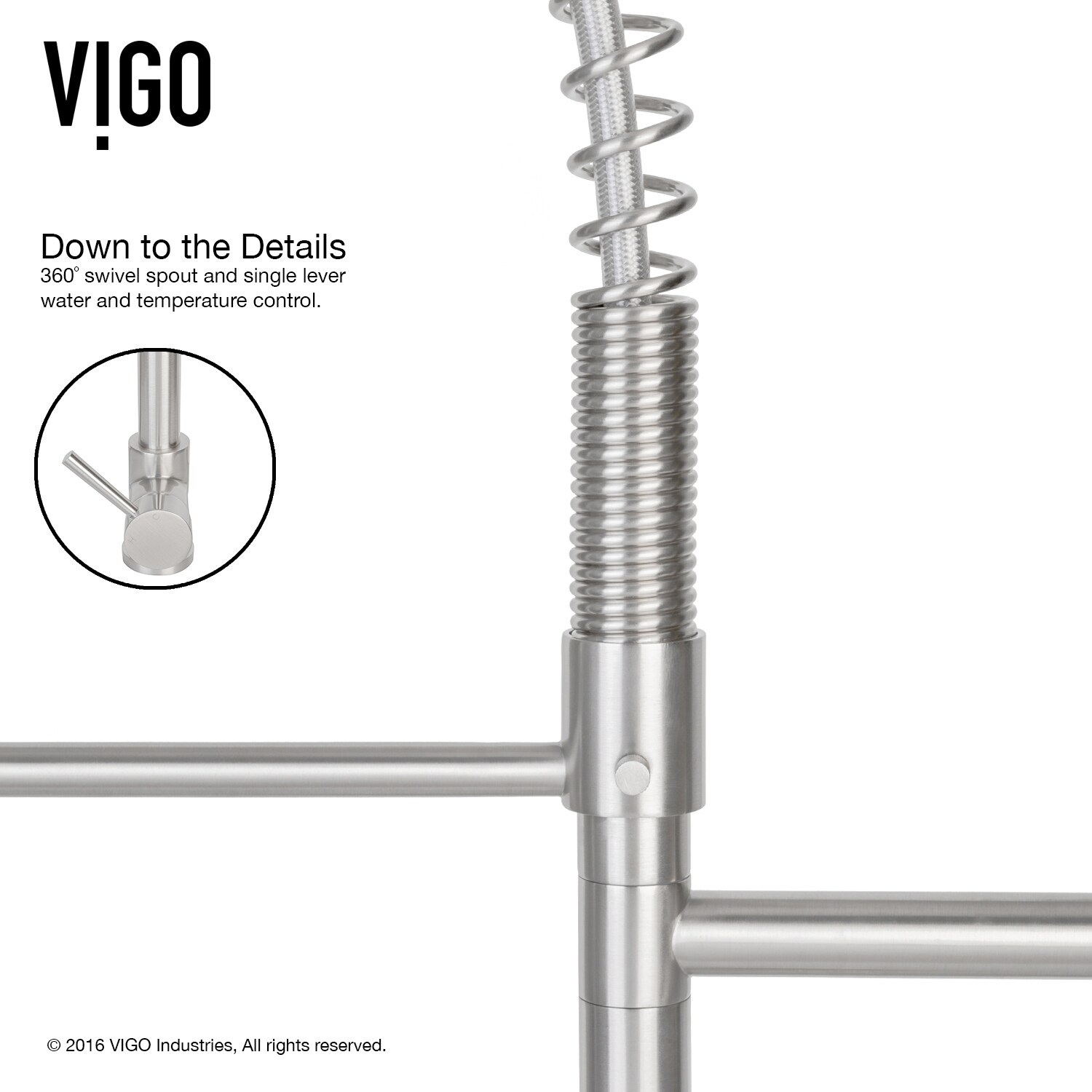 Vigo Zurich Stainless Steel Single Handle Pull Down Spray Kitchen Vigo Zurich Stainless Steel Single Handle Pull Down Spray Kitchen Faucet Silver