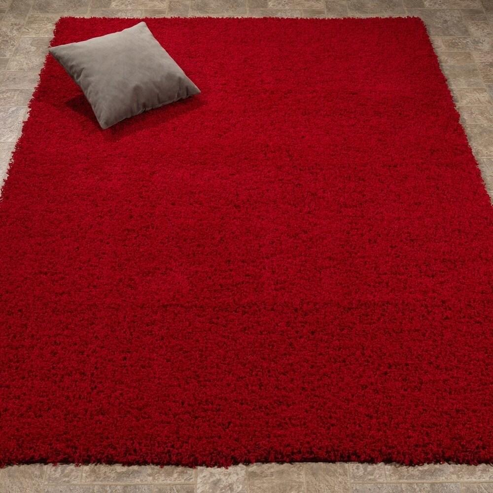 Casamode Functional Furniture Lifestyle Shaggy Collection Contemporary Solid Shag Area Rug - 5'3 x 7'