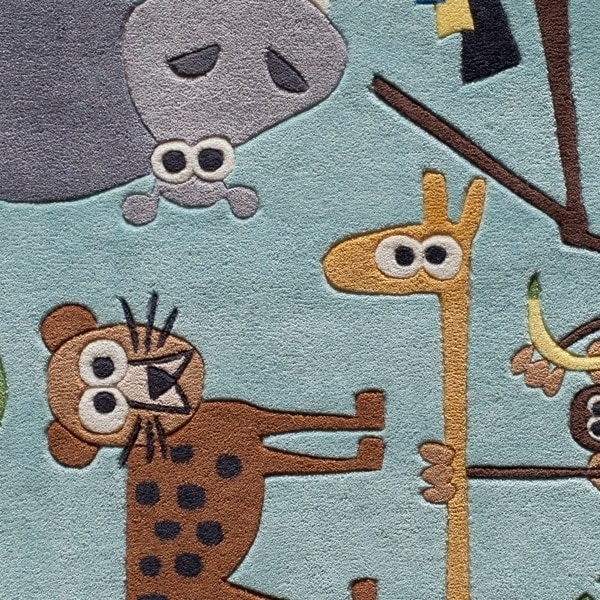 Momeni Lil Mo Whimsy Blue Safari Hand Tufted And Carved Rug