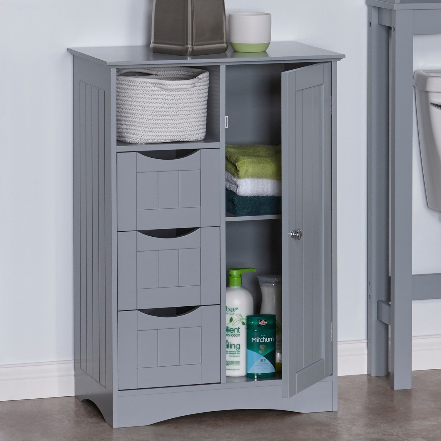 Riverridge Home Products Ashland Collection Painted 1 Door 3 Drawer Riverridge Home Products Ashland Collection Painted 1 Door 3 Drawer Floor Cabinet