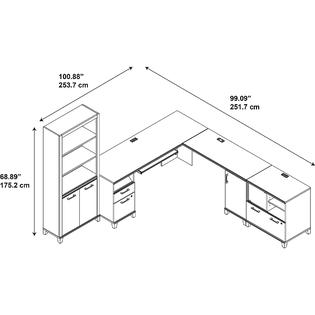 Bush Furniture Achieve L Shaped Desk With Bookcase And Printer Stand Bush Furniture Achieve L Shaped Desk With Bookcase And Printer Stand File Cabinet