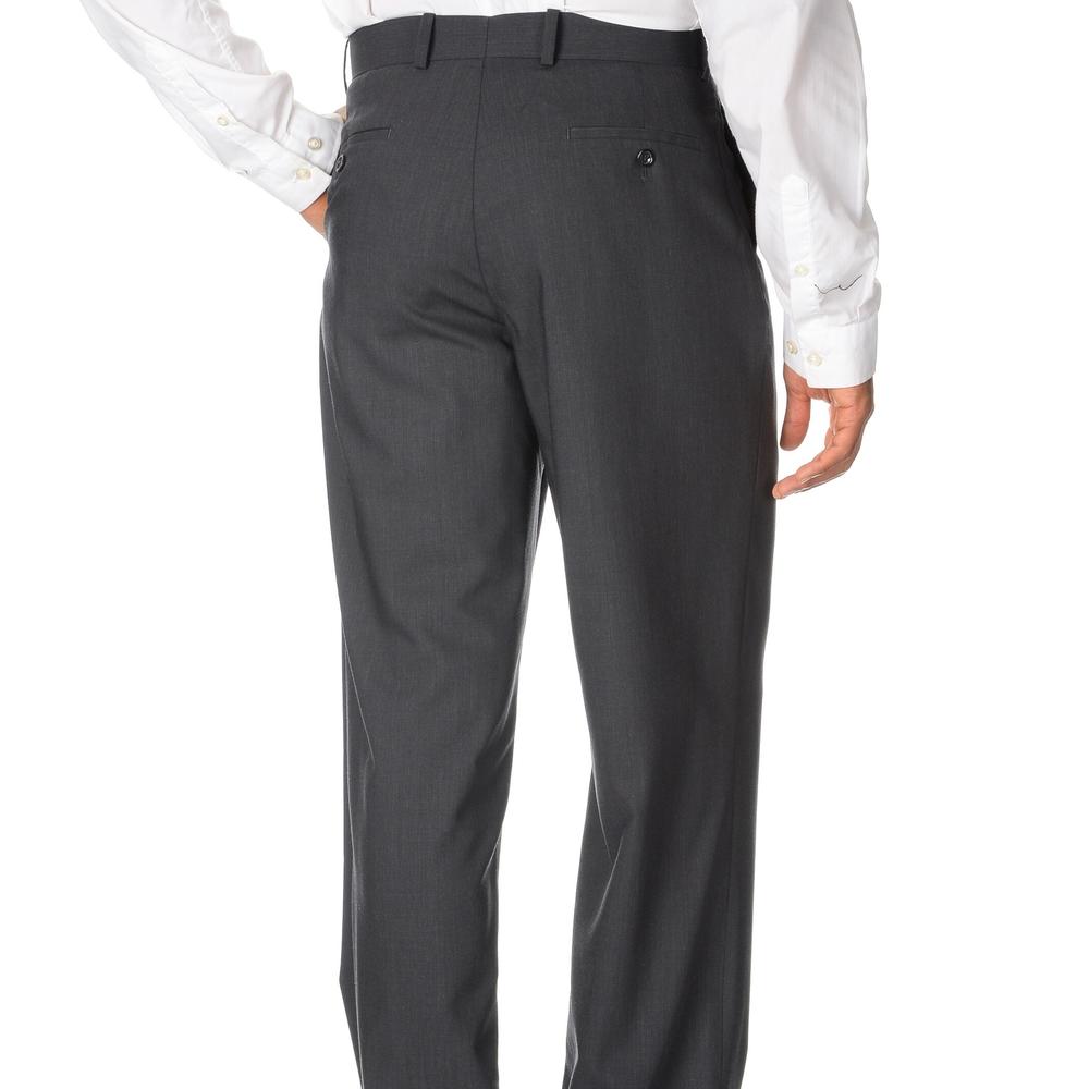 Montefino Mondo Men S Super 120 Merino Charcoal Wool Pants
