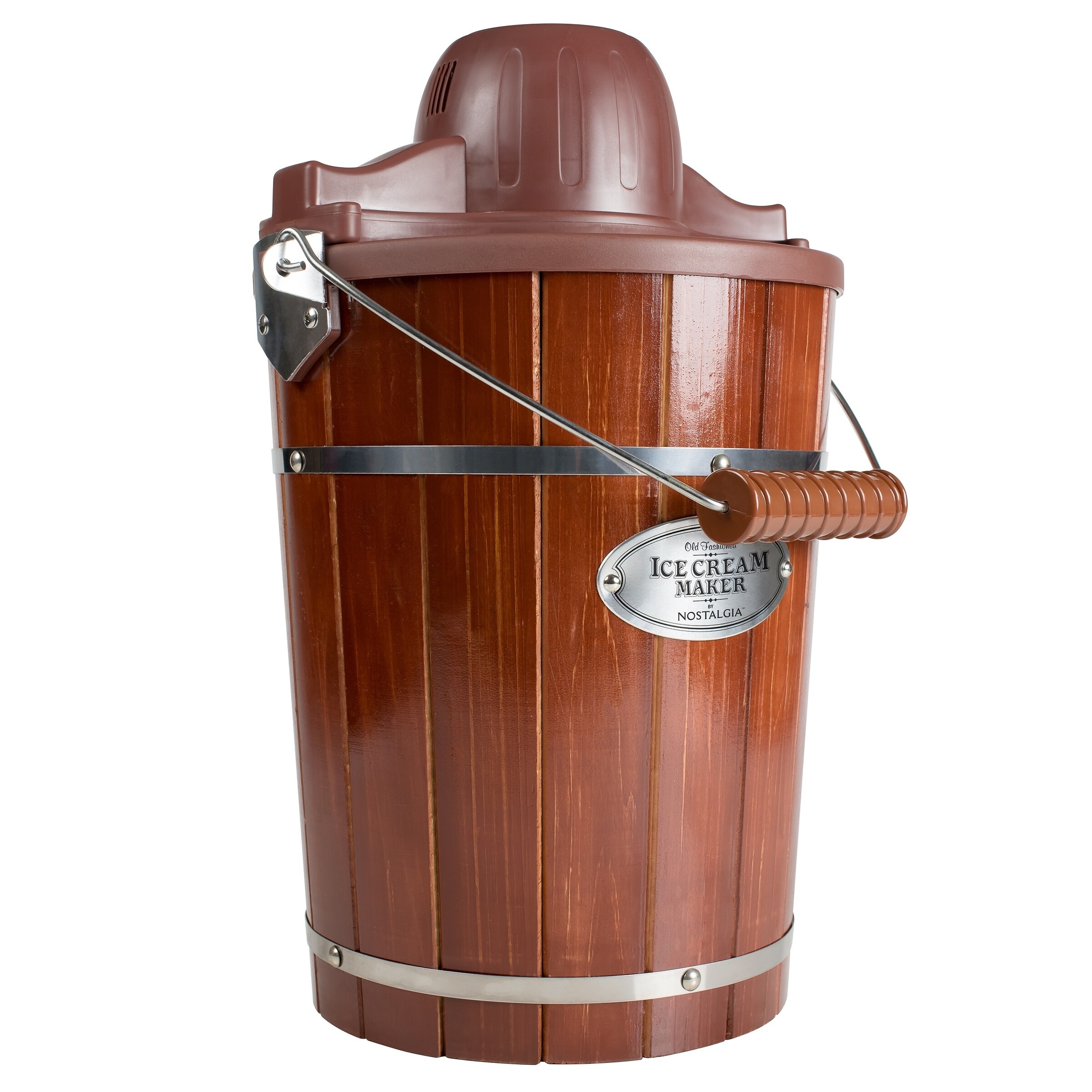 082677409126 Nostalgia Electrics Icmp600wd 6 Quart Wood Nostalgia Electrics Icmp600wd 6 Quart Wood Bucket Ice Cream Maker Woodgrain 4