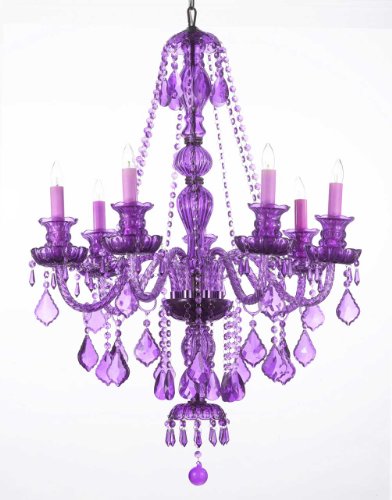 The Gallery New Purple Crystal Chandelier H37 X W26
