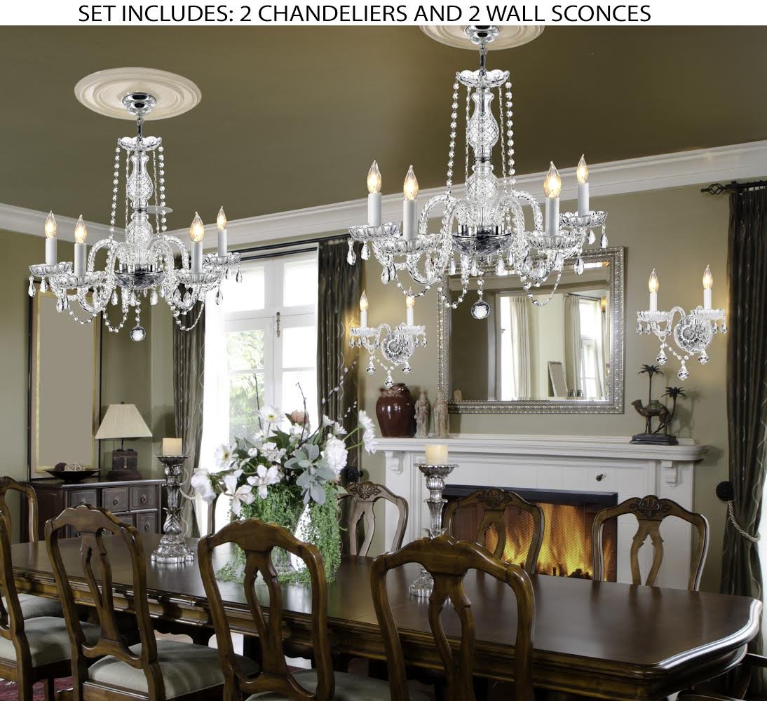 The Gallery 4pc Lighting Set Swarovski Crystal Trimmed Authentic Swarovski Crystal Trimmed Authentic