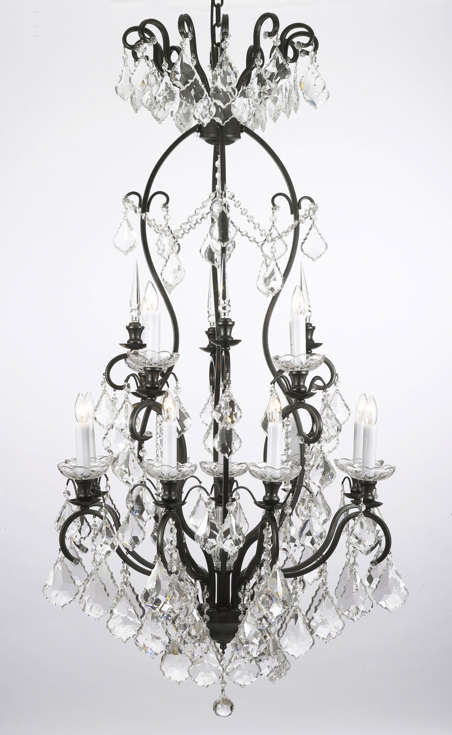 The Gallery Wrought Iron Crystal Chandelier Chandeliers Lighting Crystal Chandelier Chandeliers Lighting