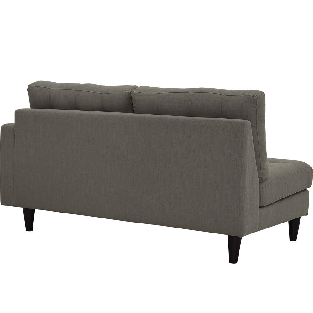 LexMod Empress Right-Facing Upholstered Fabric Loveseat in Granite