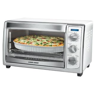 BLACK+DECKER White Countertop Convection Toaster Oven 6 Slice TO1675W