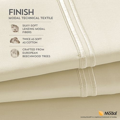 PureCare New Purecare Arbor Premium Modal Long-Staple Cotton King Dove Gray Sheet Set
