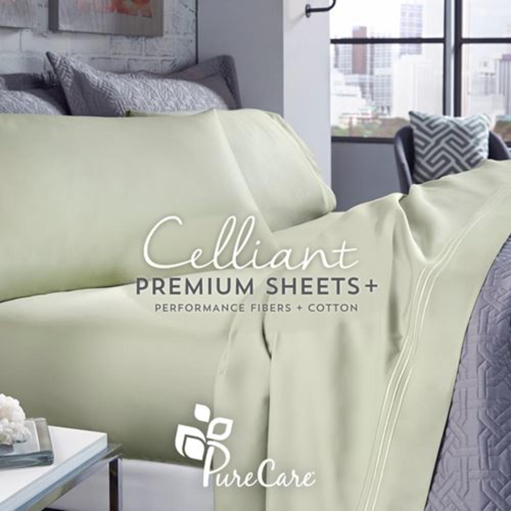 PureCare New Purecare Luxurious Supersoft Celliant Sateen Cal. King Sage Green Sheet Set