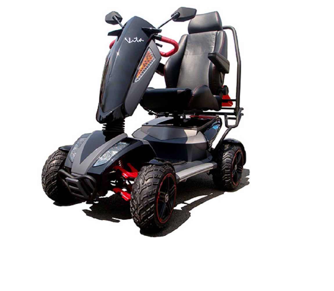 Ev Rider S12X - Black Vita Monster 4 Wheel Power Scooter Black