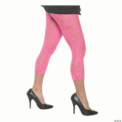 UNDERWRAPS Morris Costumes Neon Pink Lace Leggings - Adult