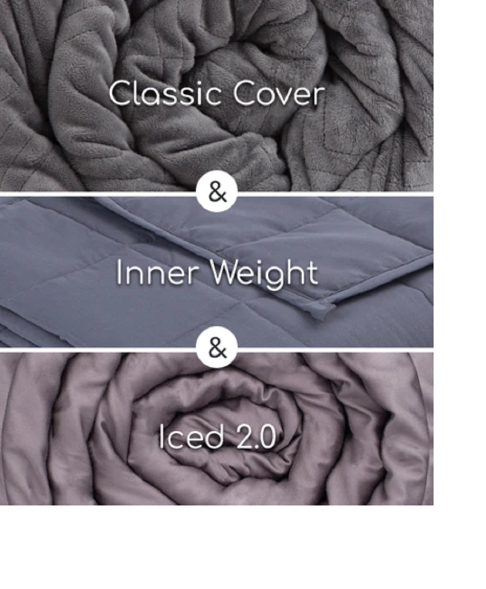Hush Blanket 2-in-1 Hush Blanket Bundle Summer + Winter Bundle 80X87 25 LB Queen