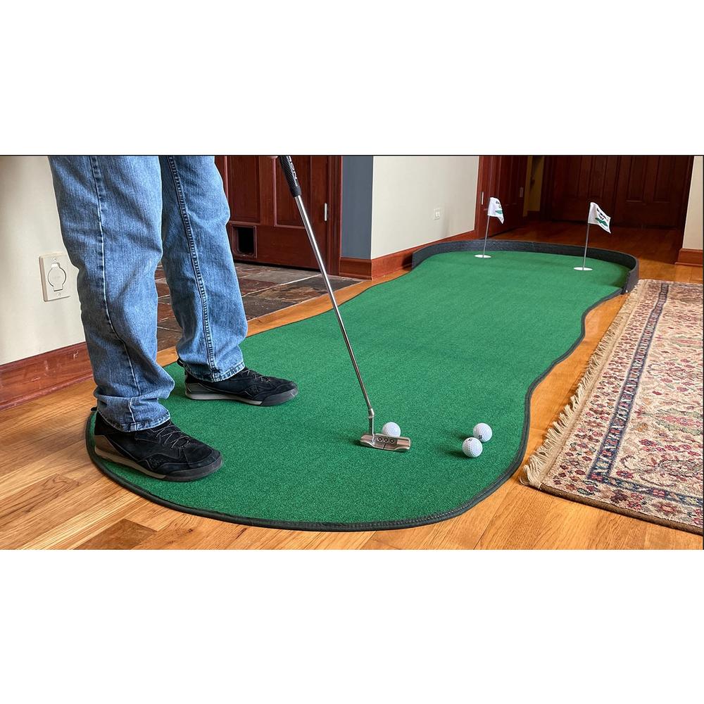 Big Moss Golf V2 Series The Augusta 4' X 12' Practice Putting Chipping Green with 2 Cups