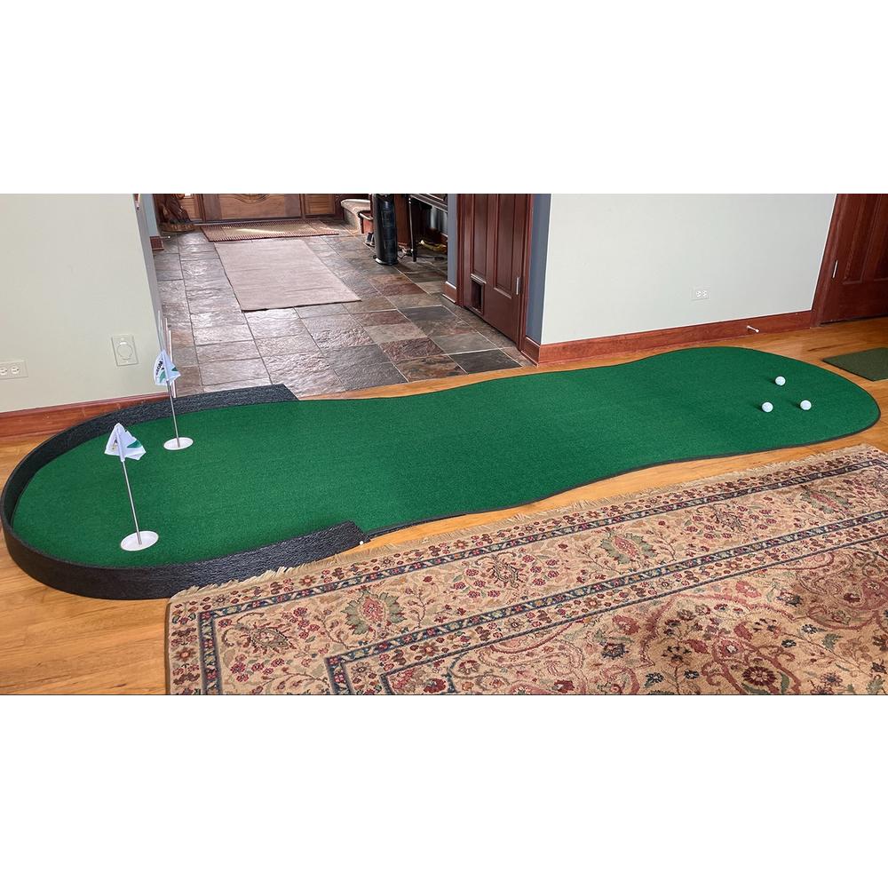 Big Moss Golf V2 Series The Augusta 4' X 12' Practice Putting Chipping Green with 2 Cups