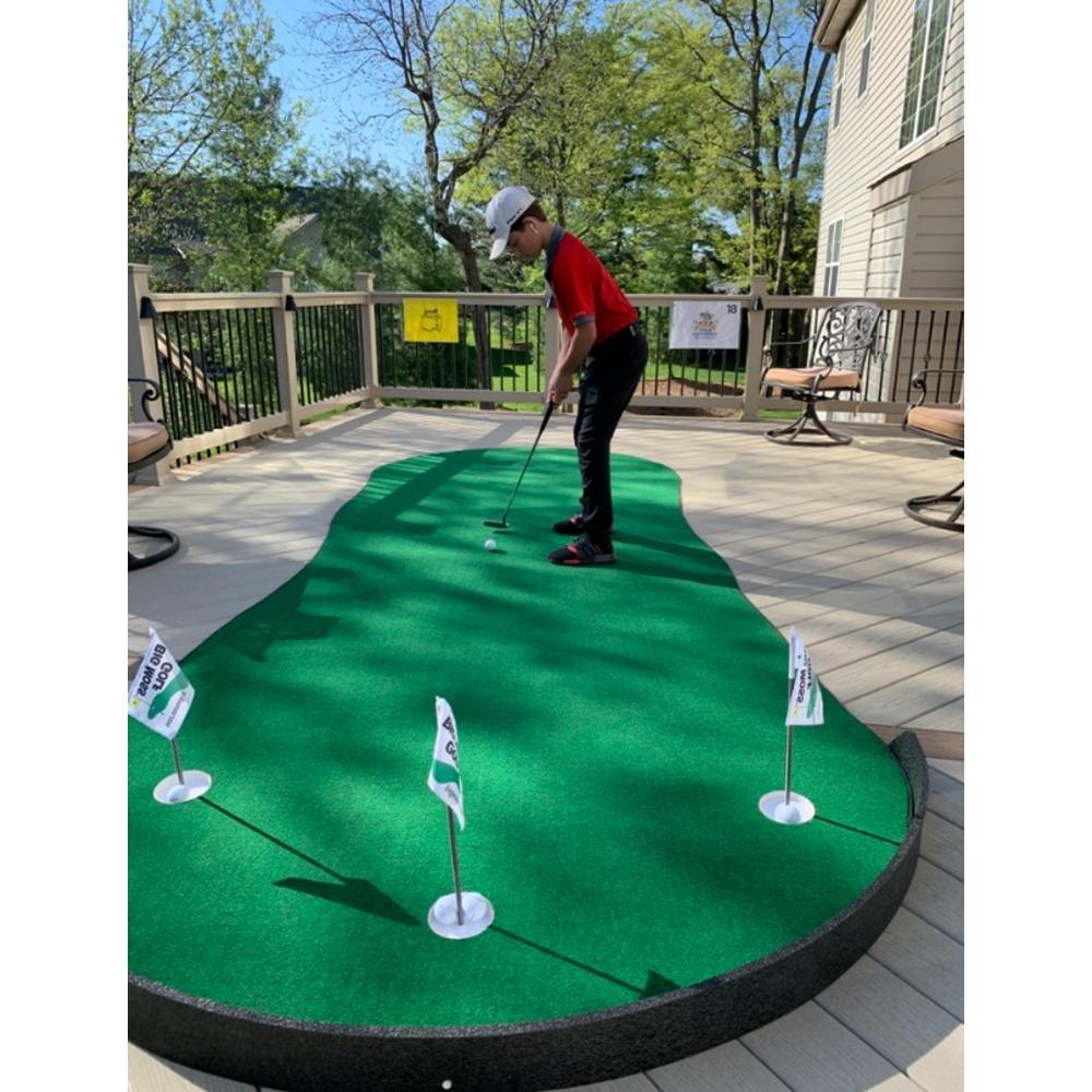 Big Moss Golf The General V2 6' X 12' Practice Putting Chipping Green with 3 Cups