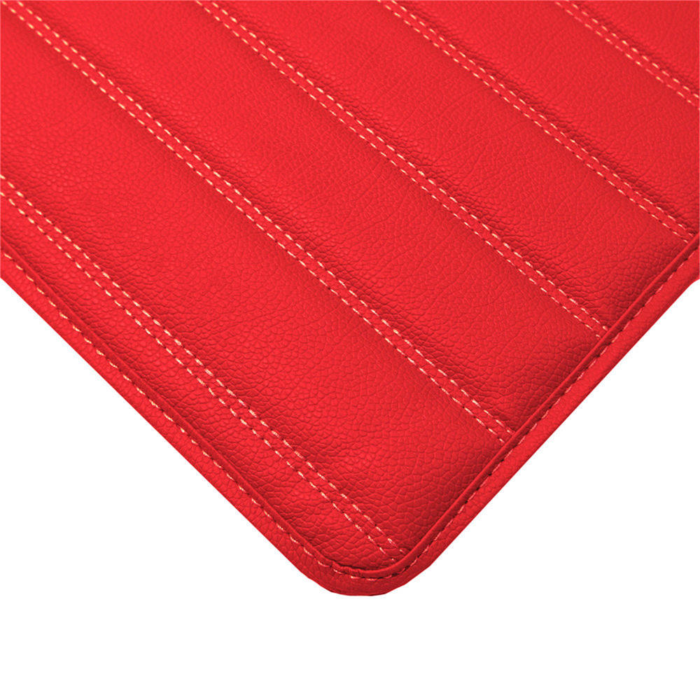 FH Group, Cargo Liner 32" For Truck SUV Faux Leather Heavy Duty Stripe Design Red