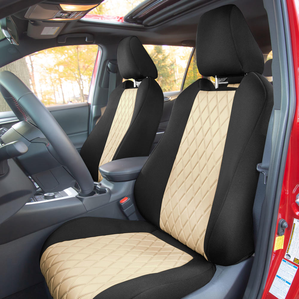 FH Group Neosupreme Custom Fit Seat Covers for 2019-2022 Toyota Rav4 LE | XLE | Limited Front Set
