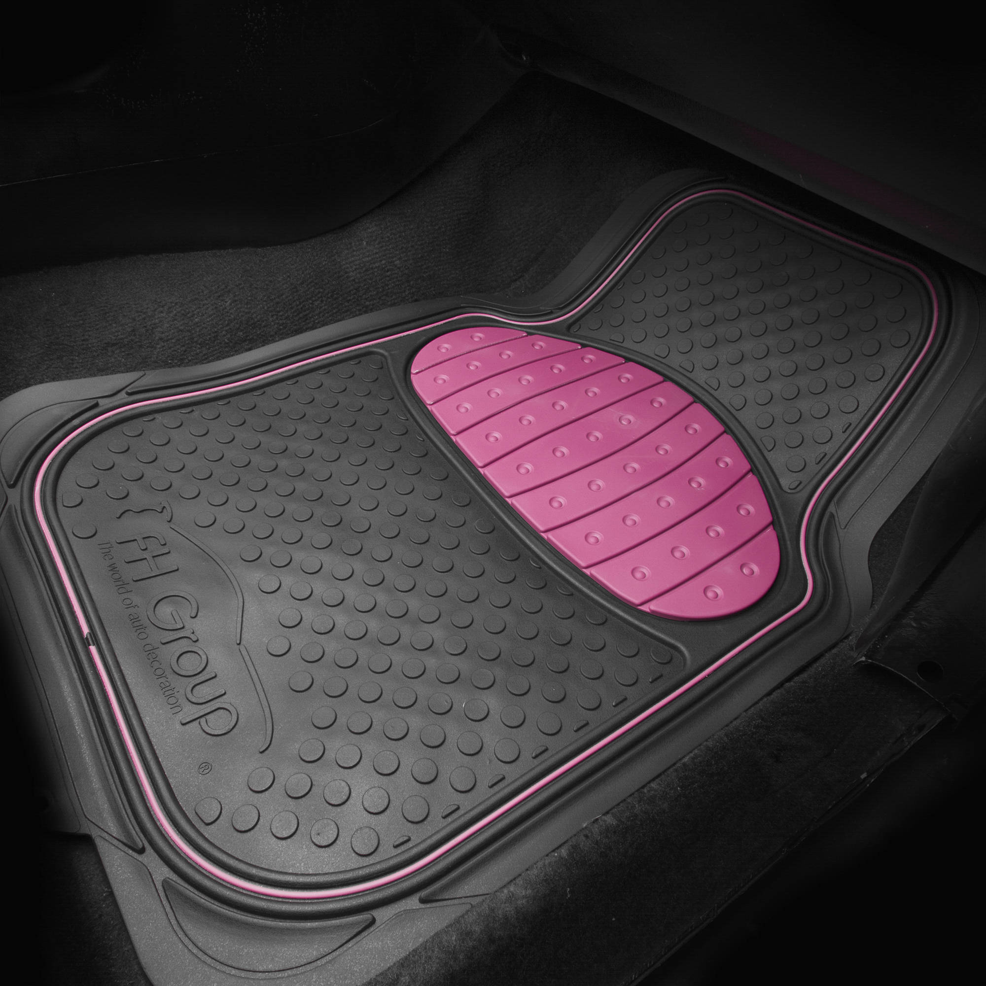 FH Group Universal Auto Floor Mats Full Set 3pcs For Car SUV Vans - 7 Colors Available