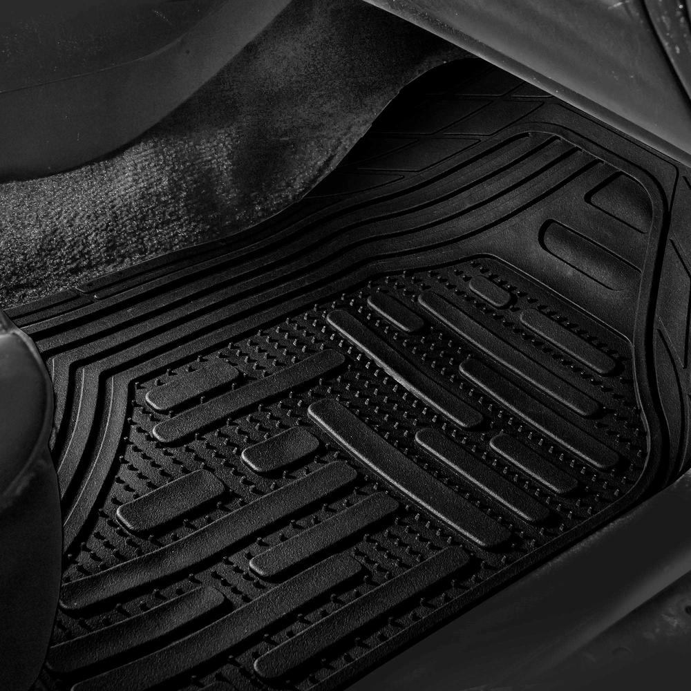 FH Group Supreme  Trimmable Floor Mats for SUV, Van, 3 Row Full Set, Black