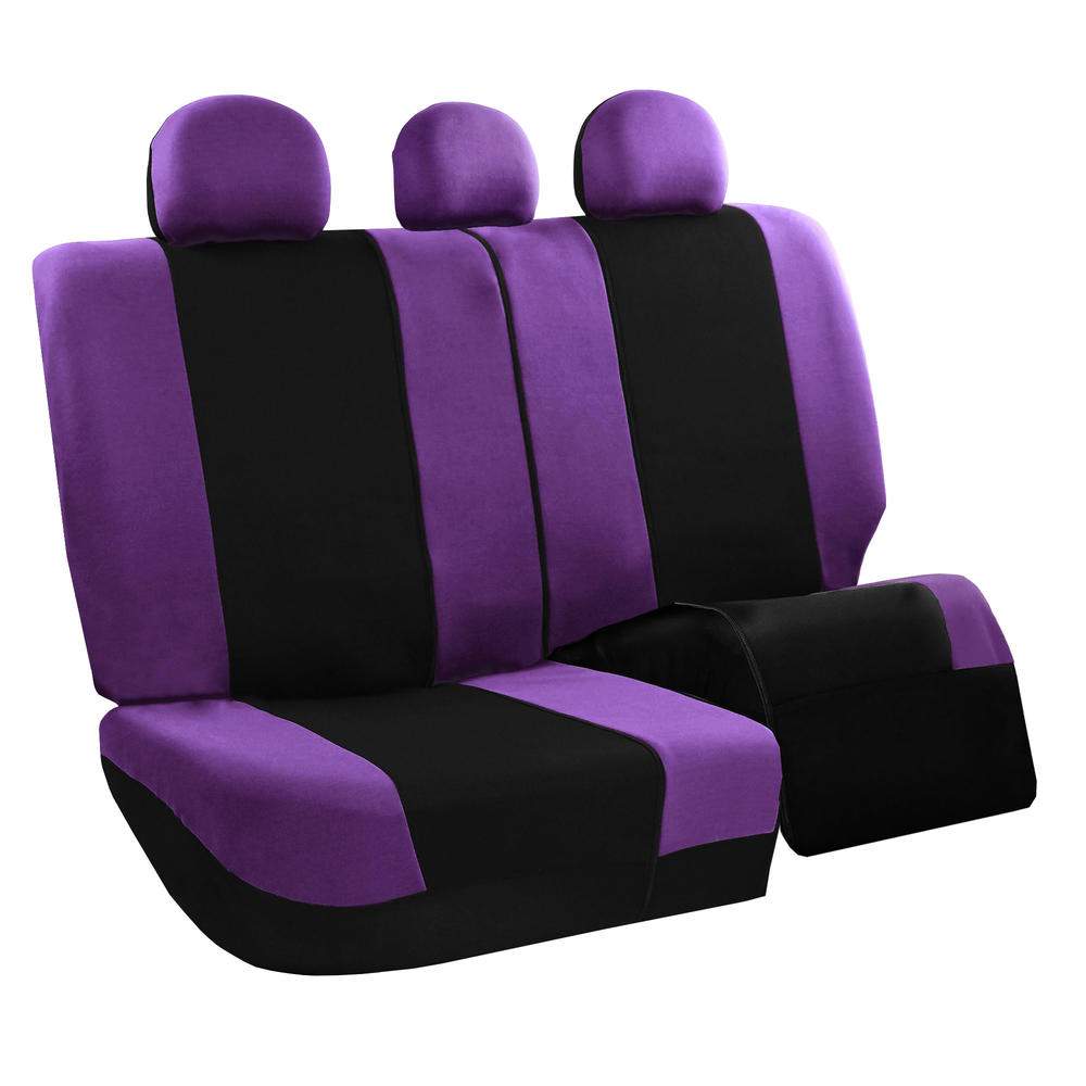 FH Group Auto Seat Cover For Car Truck SUV Van w/ Steering Cover Belt Pads Purple
