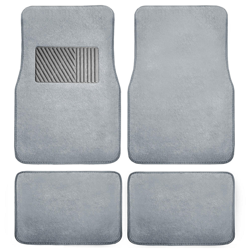 FH Group 4pcs Floor Carpet Mats for Auto Car SUV Van Universal Fitment Gray