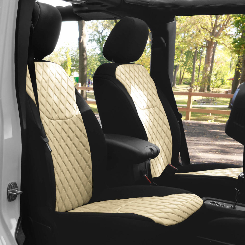 FH Group Neoprene Waterproof Custom Fit Seat Covers for 2007-2018 Jeep Wrangler JK 4DR Full Set