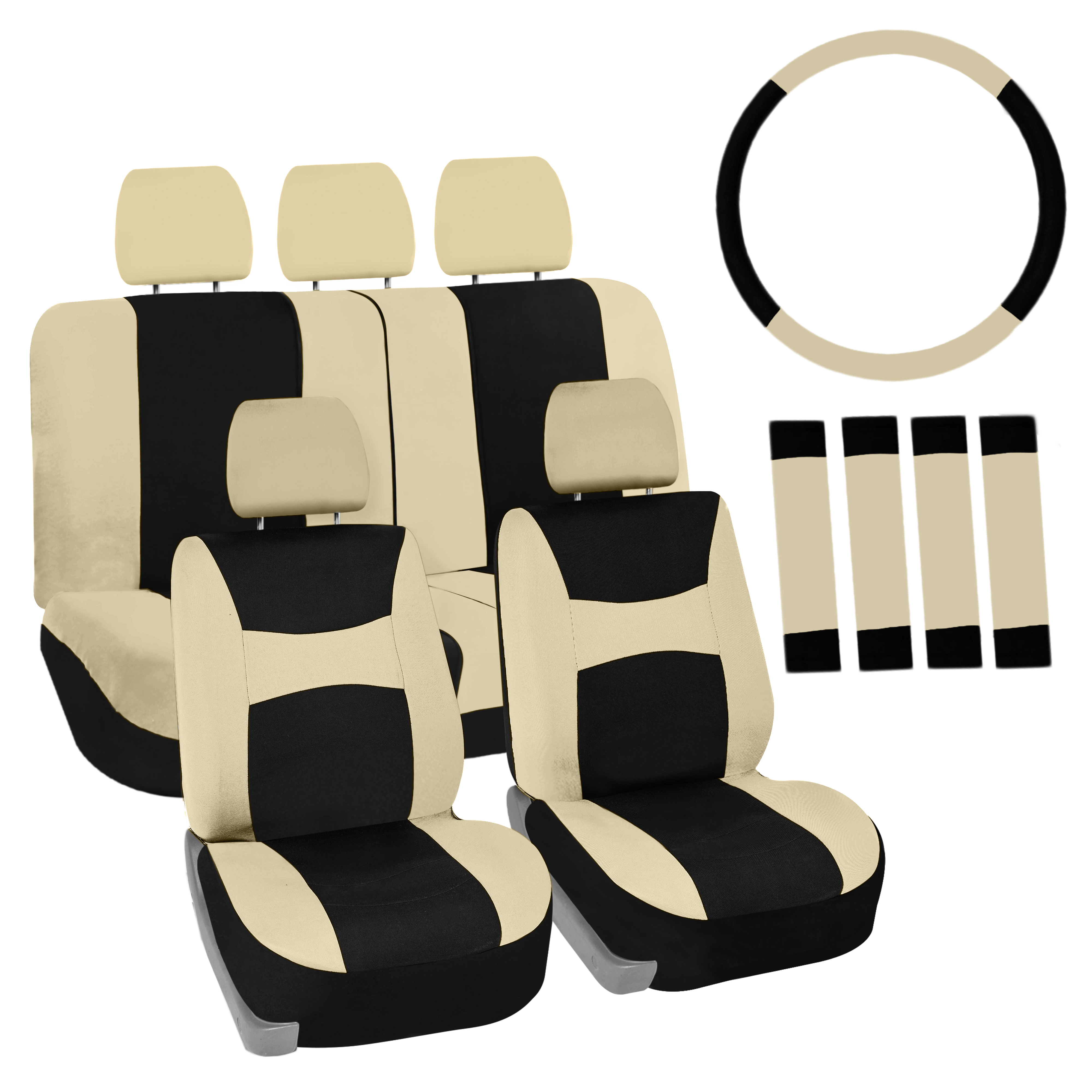 FH Group Auto Seat Covers Car Truck SUV Universal Covers w/Accessories 11 Colors