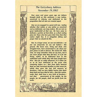 Gettysburg Address Print Abraham Lincoln Inspirational Speech History Buff Gift