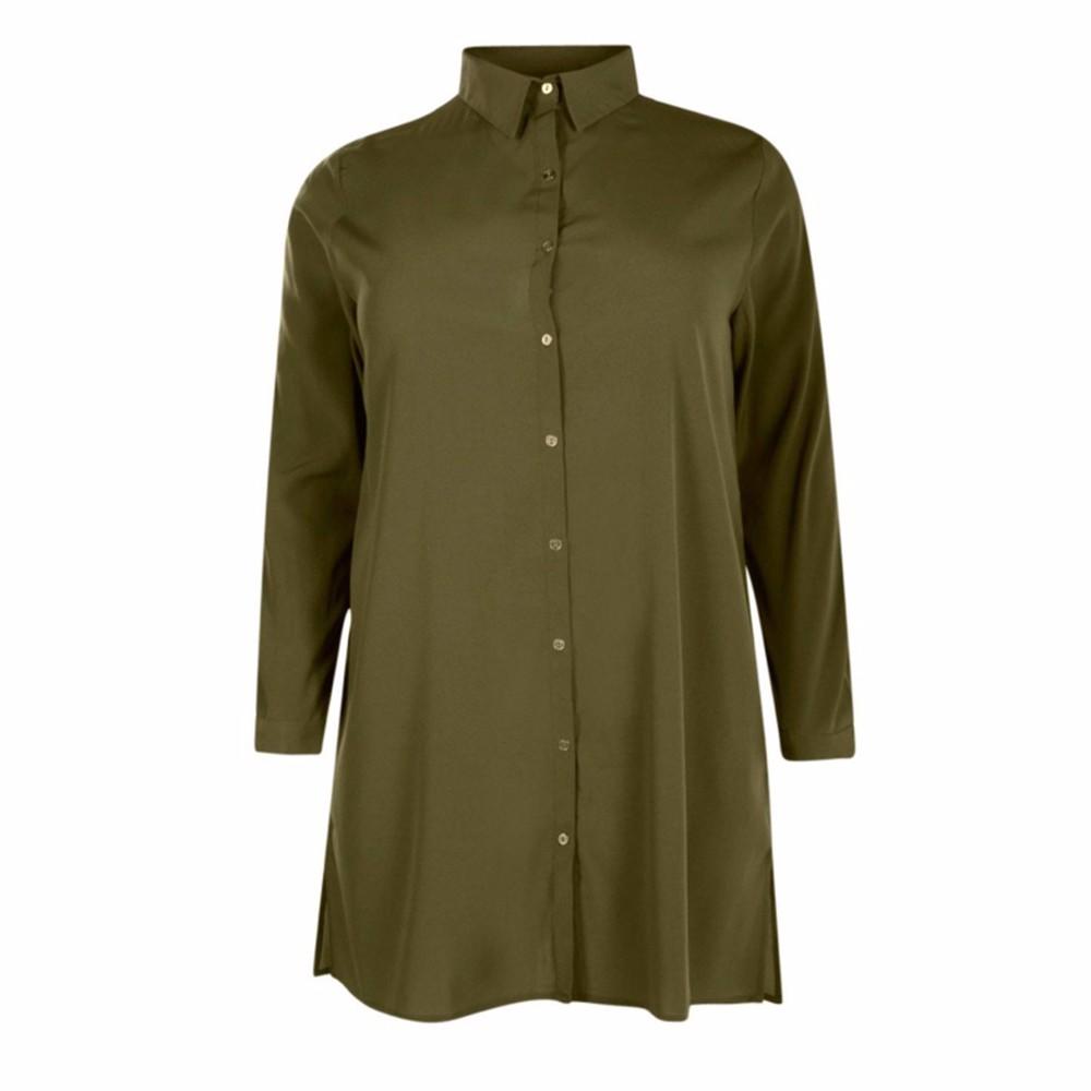 www.virtualstoreusa.com Casual Long Sleeve Shirt Dress Plus Size 