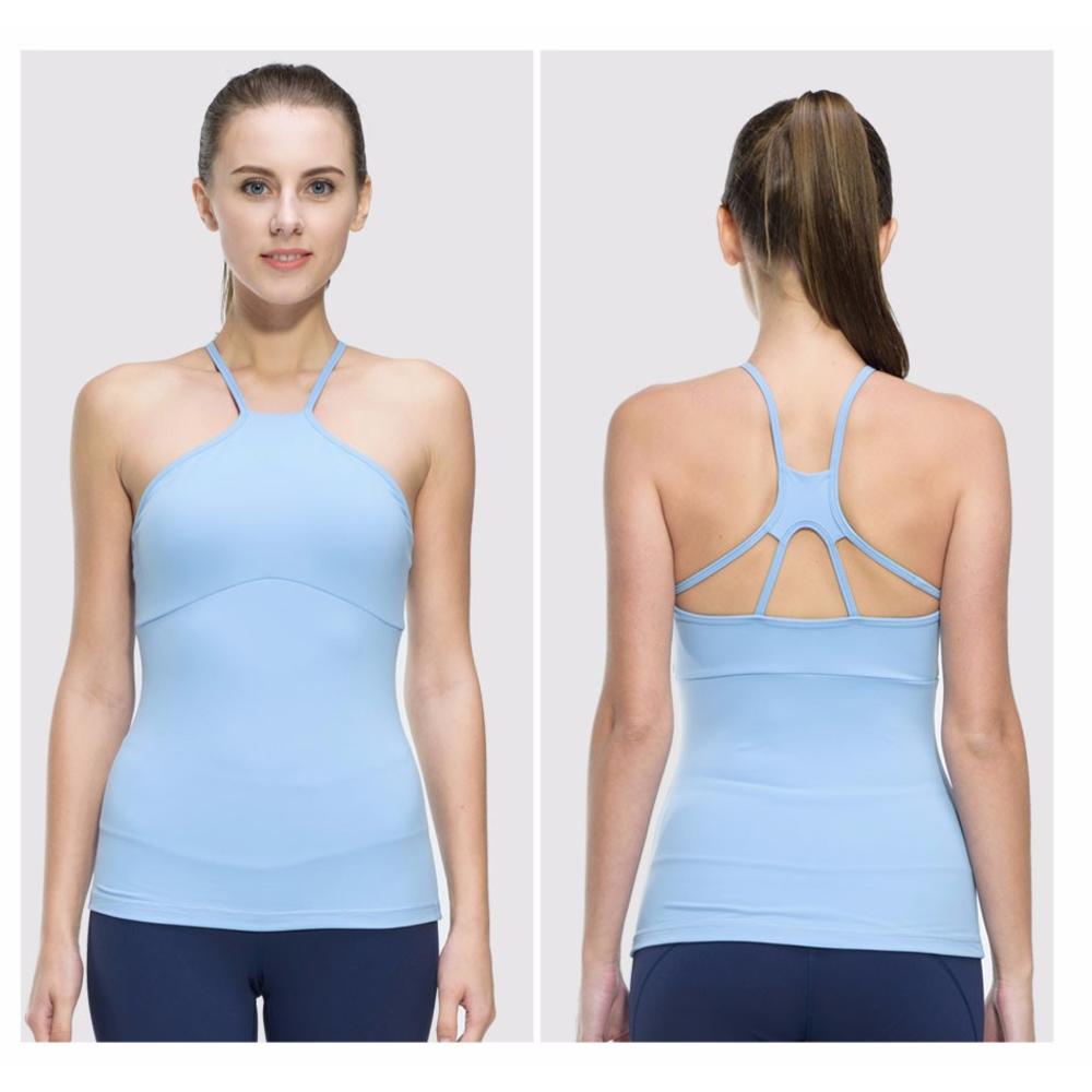 www.virtualstoreusa.com Fitness Women Sleeveless Shirts Jogging Vest Gym Sports Running Clothes Tight Yoga Top with Breathable Quick Dry Spandex
