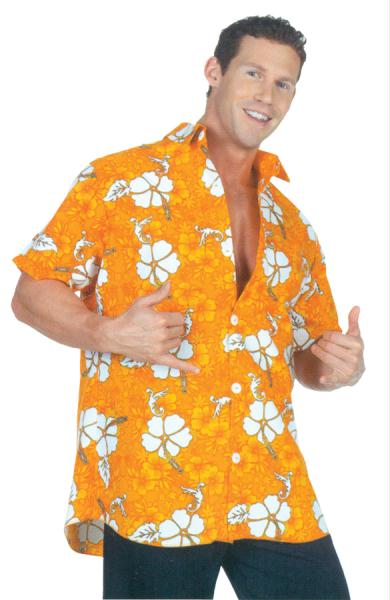 Morris Costumes Hawaiian Shirt Orange Ad One S
