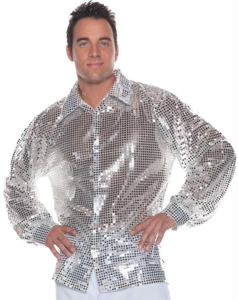 Morris Costumes Silver Sequin Shirt Adult One