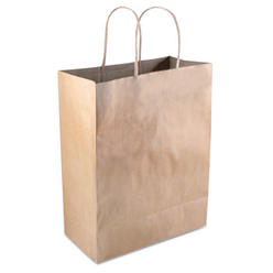 Cosco CONSOLIDATED STAMP 098375 COSCO Premium Shopping Bag, 8" X 4" X 10.25", Brown Kraft, 50/box 098375
